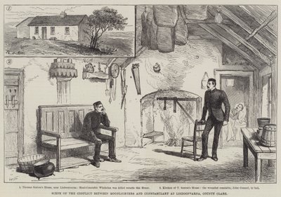 Scène du conflit entre les Moonlighters et la police à Lisdoonvarna, comté de Clare - Walter Paget